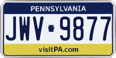 PA license plate JWV9877