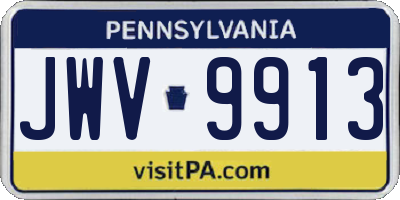 PA license plate JWV9913