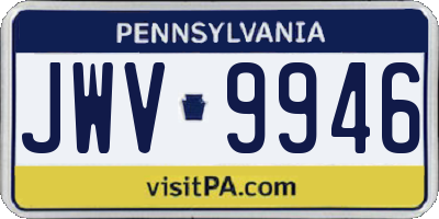 PA license plate JWV9946