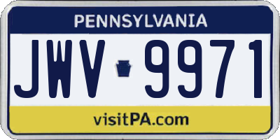 PA license plate JWV9971