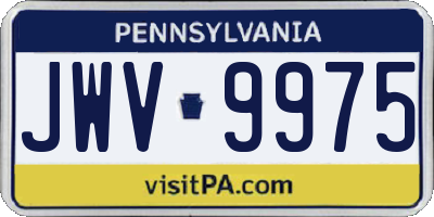 PA license plate JWV9975