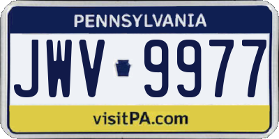 PA license plate JWV9977