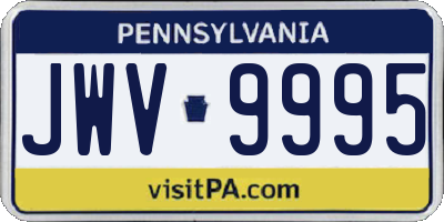 PA license plate JWV9995