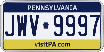PA license plate JWV9997