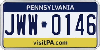 PA license plate JWW0146