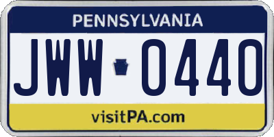 PA license plate JWW0440