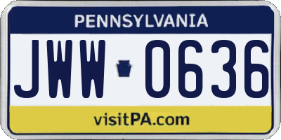 PA license plate JWW0636