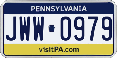 PA license plate JWW0979