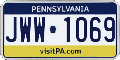 PA license plate JWW1069