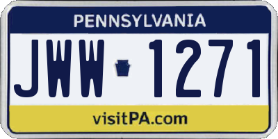PA license plate JWW1271