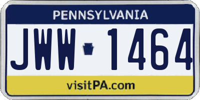 PA license plate JWW1464