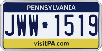 PA license plate JWW1519
