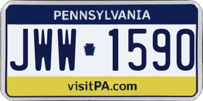 PA license plate JWW1590