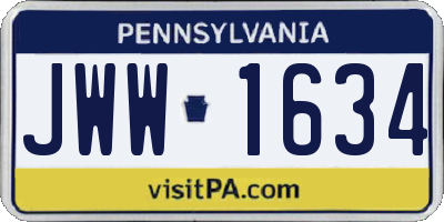 PA license plate JWW1634