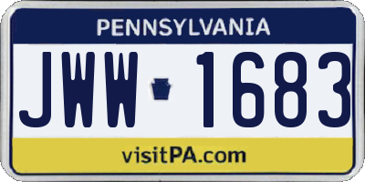 PA license plate JWW1683