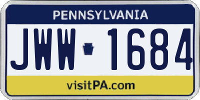 PA license plate JWW1684