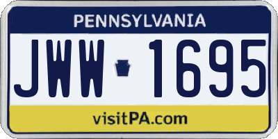 PA license plate JWW1695