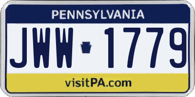 PA license plate JWW1779