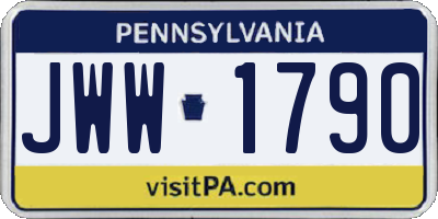 PA license plate JWW1790