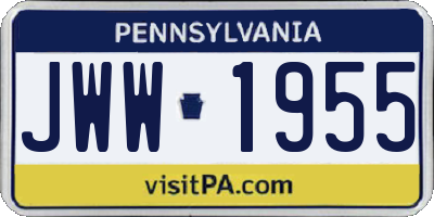 PA license plate JWW1955
