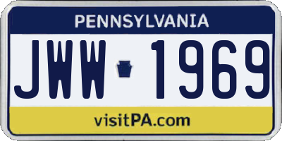 PA license plate JWW1969