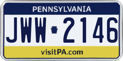 PA license plate JWW2146