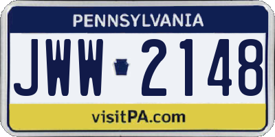 PA license plate JWW2148