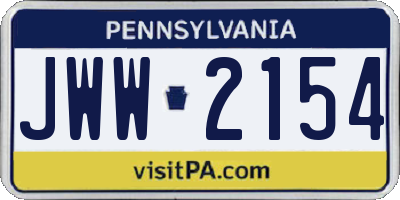 PA license plate JWW2154