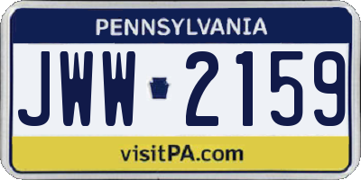 PA license plate JWW2159
