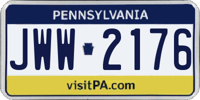 PA license plate JWW2176