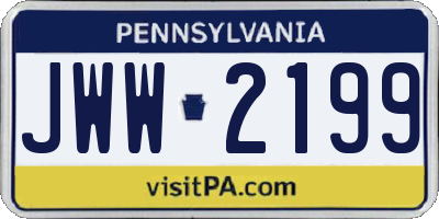 PA license plate JWW2199