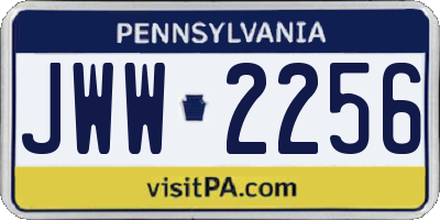 PA license plate JWW2256