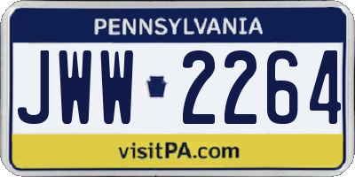 PA license plate JWW2264