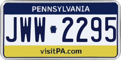 PA license plate JWW2295