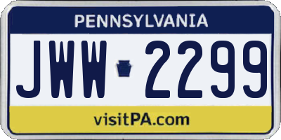 PA license plate JWW2299