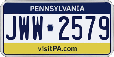 PA license plate JWW2579