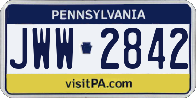 PA license plate JWW2842
