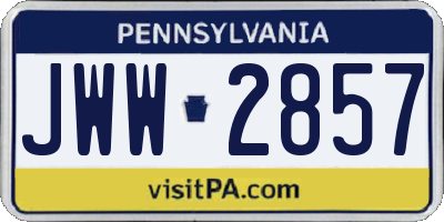 PA license plate JWW2857