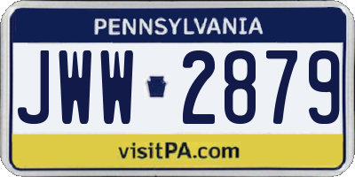 PA license plate JWW2879