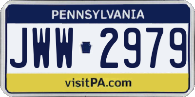 PA license plate JWW2979