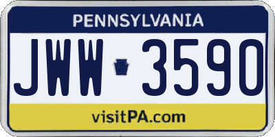 PA license plate JWW3590