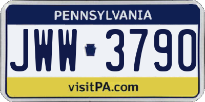 PA license plate JWW3790