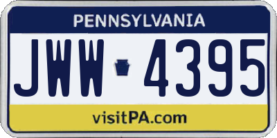 PA license plate JWW4395