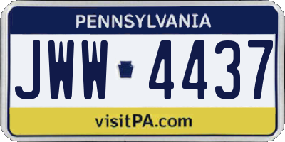 PA license plate JWW4437