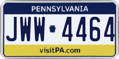 PA license plate JWW4464