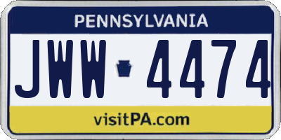 PA license plate JWW4474