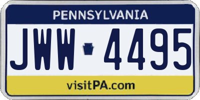PA license plate JWW4495