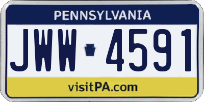 PA license plate JWW4591