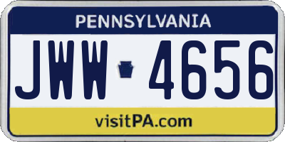 PA license plate JWW4656