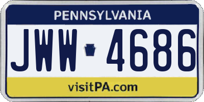 PA license plate JWW4686